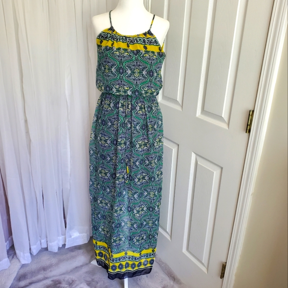 Sweet Storm Multicolor Pattern Maxi Dress